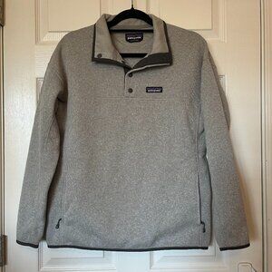 Patagonia Womens Better Snap Sweater L Gray Quarter Zip Fleece Pullover
